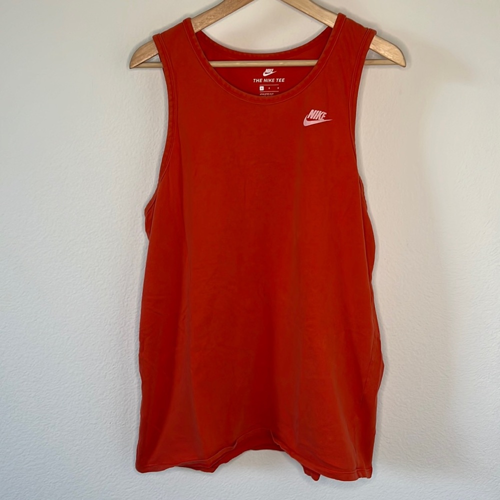 Nike Classic Orange Tank, Size Large, Lightly faded